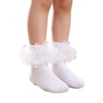 thumbnail image 2 of Little Girls Glitter Organza Big Ruffle Socks, Frilly Sheer Mesh Ankle Dress Socks, Sparkly Princess Socks for Party, Birthday, Holiday Outfits, Assorted Shiny Trim Colors White 2XS, 2 of 7