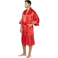 thumbnail image 2 of Intimo Mens' Classic Satin Robe Loungewear Sleepwear Bathrobe, 2 of 3