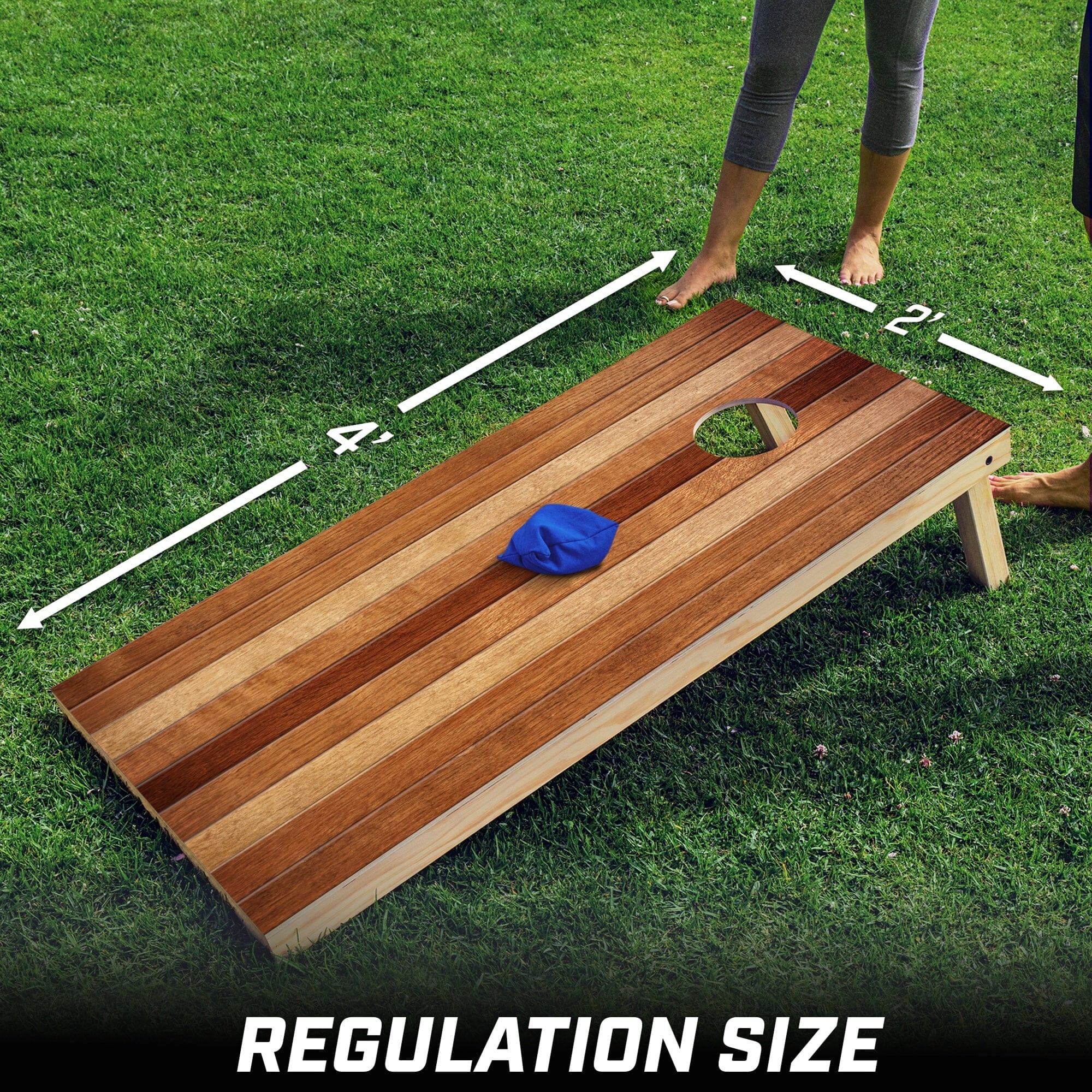 Regulation Cornhole Board Set – 4x2 Ft Cornhole Game With 8 Bean Bags & Carry Bag, Outdoor Lawn Game