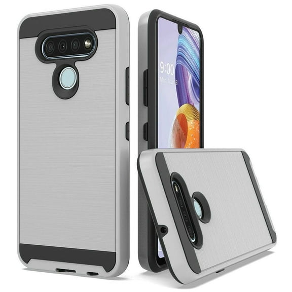 GSA Premium Brushed Hybrid Case for LG Stylo 6 - Silver/Black
