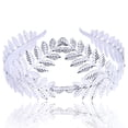 thumbnail image 2 of LSQii Headband for Women Fairy Style Elegant Sweet Hair Band Floral Leaf Garland Hair Wreath Boho Outfits for Bridal Wedding Spring Summer Silver, 2 of 2