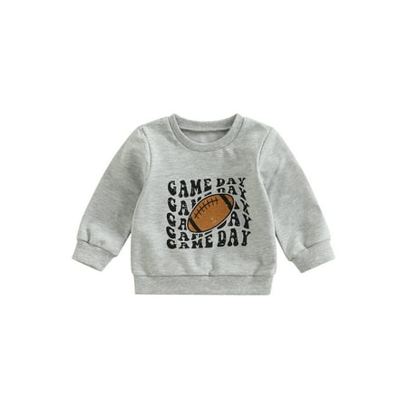 

Bagilaanoe Toddler Baby Girl Boy Oversized Sweatshirt Long Sleeve Letters Football Print Pullover 6M 12M 18M 24M 3T Kids Fall Loose Tee Tops
