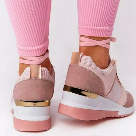 

adviicd Slip Resistant Shoes For Women Women Casual Shoes Fashion Womens Breathable Lace Up Shoes Casual Shoes Pink 10
