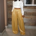 thumbnail image 4 of Pantalones colombianos Gibobby Casual estampado en caliente pierna ancha cintura Amarillo S, 4 of 5