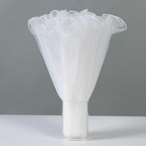 NAMZI 4.37 Yards White Flower Wrapping Mesh Paper,Bouquet Packaging Paper Wrinkled Translucent for Mother's Day Party Favor Decor, Florist Supplies Wedding Gift Packaging