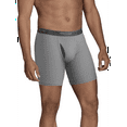 thumbnail image 2 of Fruit of the Loom Men's CoolZone Fly Black and Gray Boxer Briefs, Extended Sizes, 3 Pack, 2 of 4