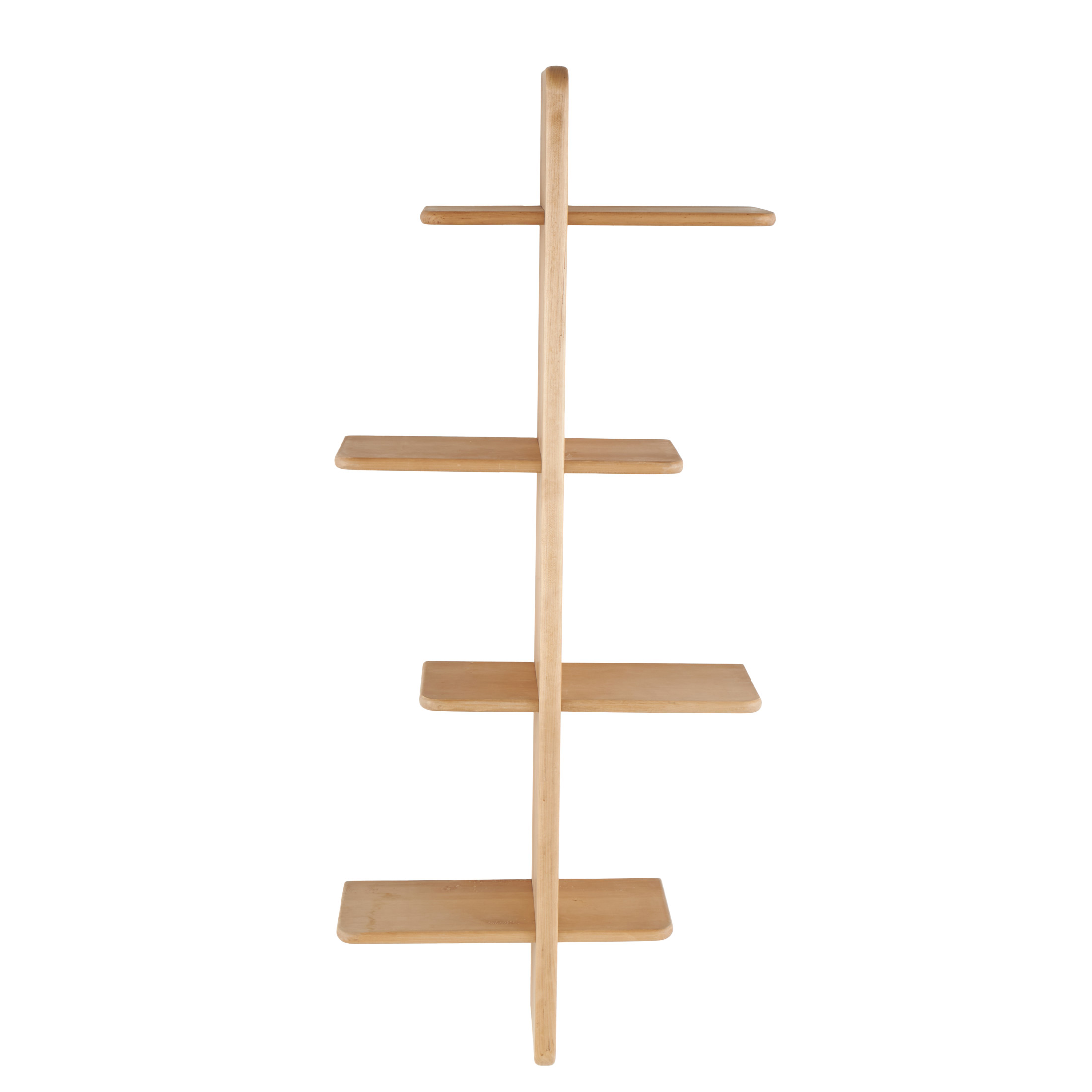 DecMode 15" x 8" Handmade 8-Tier Light Brown Wall Shelf