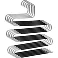 thumbnail image 3 of 5 Pack Pants Hangers Space Saving Stainless Steel 5 Layers S-Shape Non-Slip Hangers for Multiple Pants, Silver, 3 of 11