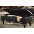 thumbnail image 2 of Pouf de Rangement Carré Caldwell en Cuir Noir avec Clous, 2 of 3