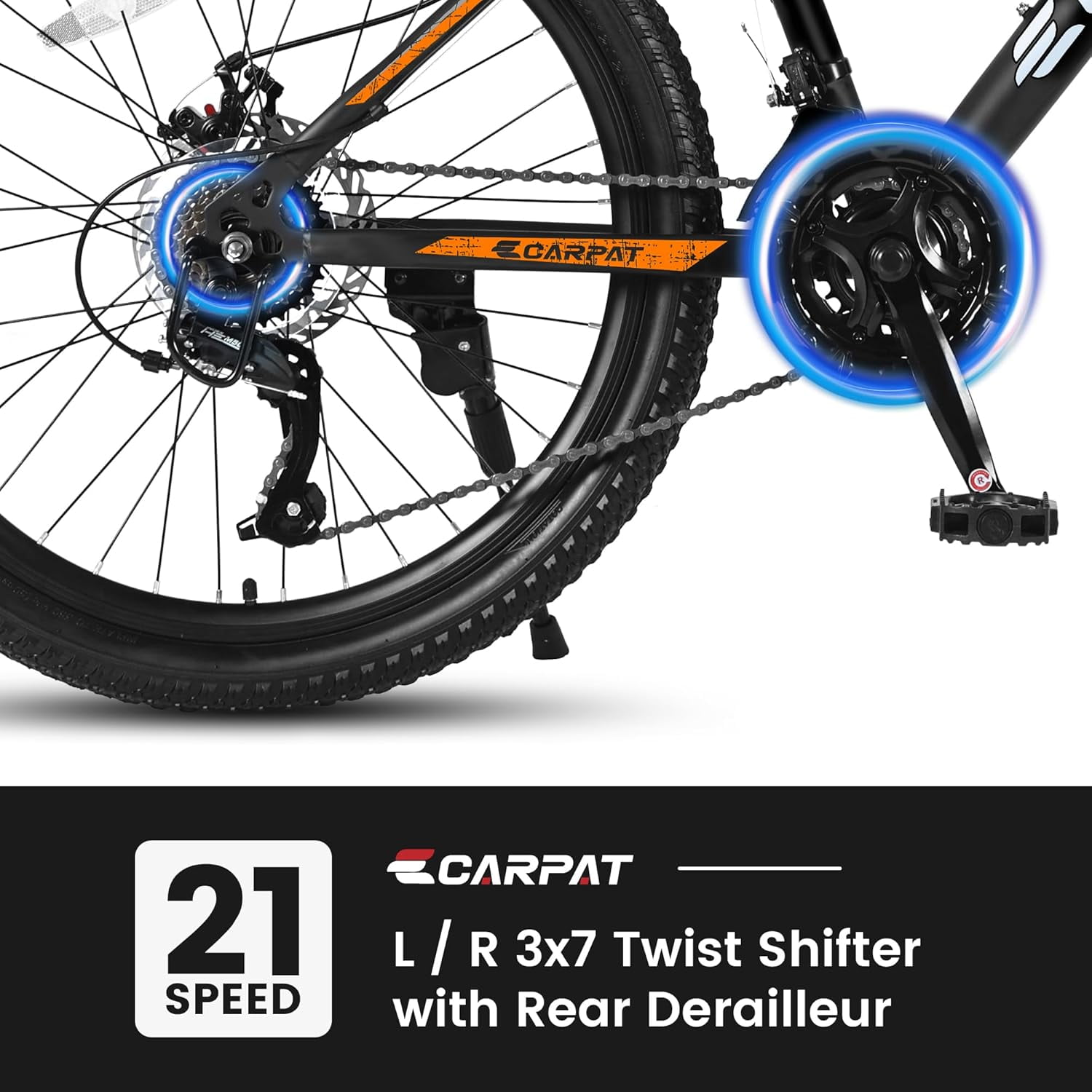 26" Full Suspension Mountain Bike, Dual Shock Absorbers and Disc Brakes, 21-Speed, for Adults Trail Riding