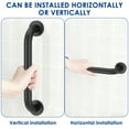 thumbnail image 5 of Txkrhwa 2PCS 12 inch Safety Handle Bar, Outdoor Deck Rail Banister, Stainless Steel Bath Shower Hand Rail, Wall Mounted Bathroom Hand Safety Grab Bar, for Stairs Bars Wall Elderly Grab Frame Pipe, 5 of 11