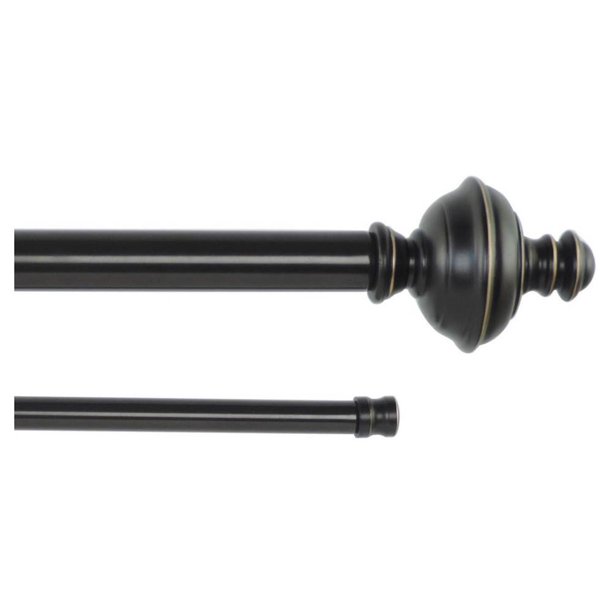 Adjustable Double Curtain Rod in Oil Rubbed Bronze (72 in. W x 3.25 in