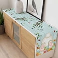 thumbnail image 4 of Easter Table Runner - 48 Inch Long, Kitchen Dining Table Runner Dresser Scarves, Spring Watercolor Eggs Tulip Wooden Grain Teal Farmhouse Decor for Coffee Tables Wedding Party Banquet, 4 of 8