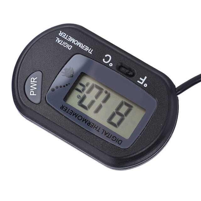 High-Precision LCD Aquarium Thermometer with Adjustable Display for Fish Tanks, Black, Easy-to-Read Screen, Celsius/Fahrenheit Conversion, Durable Plastic Design