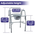 thumbnail image 2 of MedaCure Adjustable Bedside Commode Chair – Steel Frame Drop Arm Commode for Seniors – 3 in 1 Commode Chair for Toilet, Bedside, or Shower – 300 lb Weight Capacity, 2 of 6