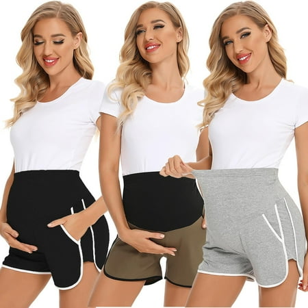 

Tejiojio Maternity/Labor/Nursing Clothing Clearance Women Maternity Casual Comfortable Pockets Loose Contrast Color Pregnant Shorts