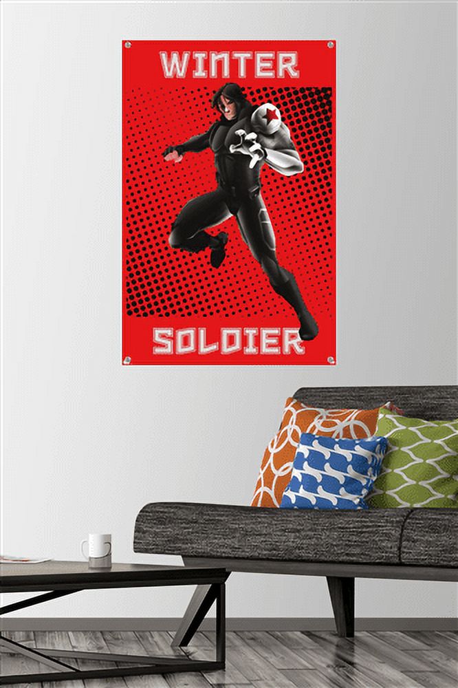 Marvel Shape of a Hero - Winter Soldier Wall Poster with Pushpins, 22.375" x 34"
