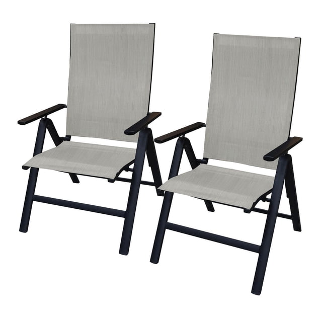 Emma-chaise pliante et inclinable de luxe à haut dossier (2 pièces)