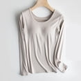 thumbnail image 2 of PuLe Long Sleeve Shirts for Women Women's Ultrathin Modal Thermal Baselayer Top Scoop Neck Long Sleeve Undershirt, 2 of 9