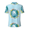 thumbnail image 3 of Vsdgher Dreaming Travel Print Men's Short Sleeve Stretch Polo Shirt, Moisture-Wicking Performance Polo Shirt, 3 of 8