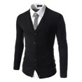 thumbnail image 1 of WREESH Men's Solid Color Slim Fit Business Knit Cardigan, 1 of 3