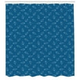 thumbnail image 3 of Ambesonne Blue and White Shower Curtain, Spiral Seashells, 69"Wx84"L, White and Blue, 3 of 3