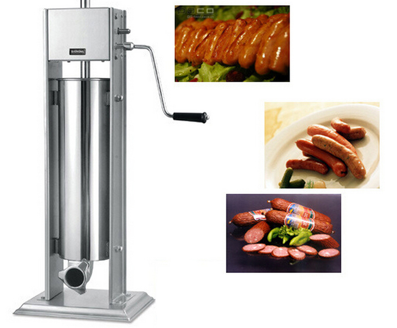 INTSUPERMAI 5L/15lb Meat Sausage Stuffer Stainless Steel Manual Sausage