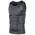 thumbnail image 2 of Padded Compression Shirt Chest Protector Undershirt for Football Soccer Paintball Shirt, 2 of 7