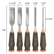 Buck Bros. 74750 5 Piece Comfort Grip Wood Chisel Set