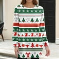 thumbnail image 6 of Women's Round Neck Casual Long Sleeve Plush Christmas Print Dresses for Cozy Holiday Fashion and Everyday Comfort,Green,3XL, 6 of 6