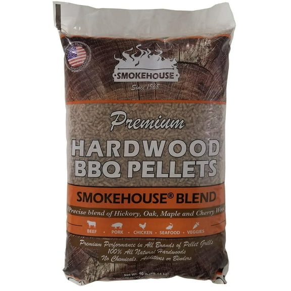 Premium Hardwood BBQ Pellets Smokehouse Blend - 40 Pounds