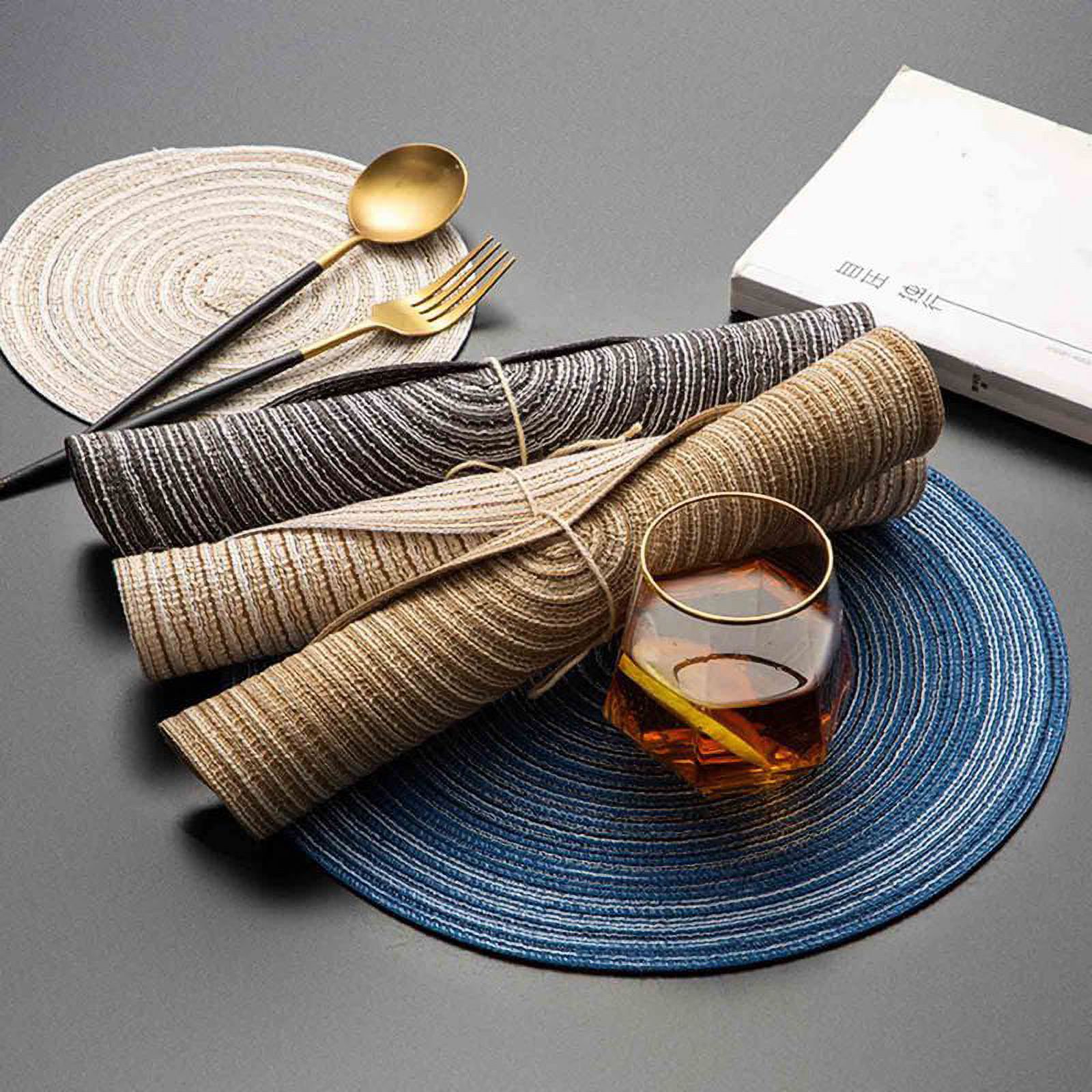 SJENERT 2Pcs Handmade Natural Rattan Coasters Round Straw Woven Trivet for Teacup, Wicker Heat Resistant Plate  Non-Slip Pad - image 5 of 9