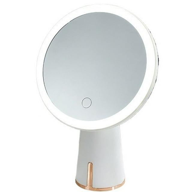 Espejo de maquillaje compacto de lujo LED, espejo de tocador de alta definición, iluminación de escritorio, espejo de belleza con luz