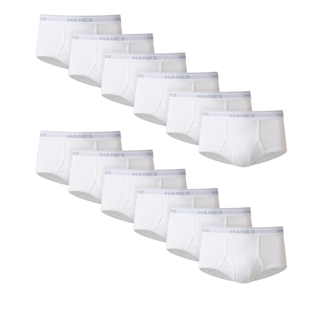Bóxers tipo brief de algodón para hombre Hanes, absorbentes de humedad, paquete de 6, blancos