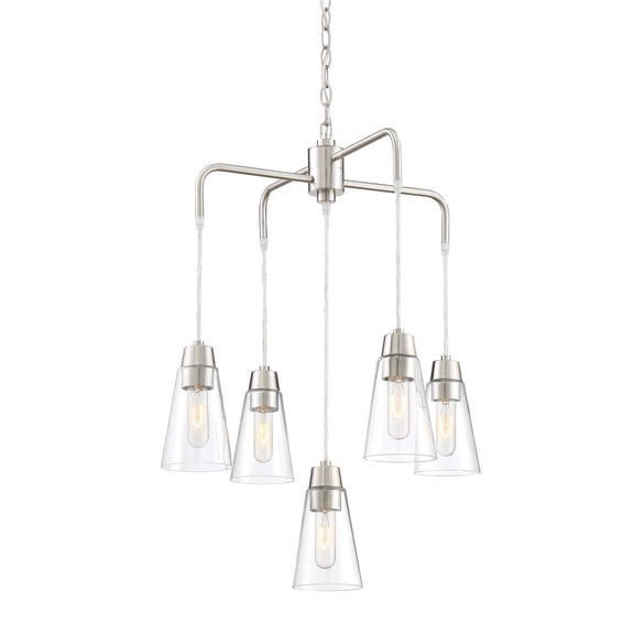 Designers Fountain Echo Satin Platinum 5 Light Chandelier, 87885-SP