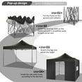 thumbnail image 3 of COBIZI 10x10 Pop up Canopy Outdoor Heavy Duty Tents for Party,Camping,Commercial,Waterproof Gazebo with 4 Removable Sidewalls, Carry Bag, Black(Upgraded Frame&Windproof), 3 of 10