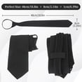 thumbnail image 3 of Qarigey Corbatas negras atractivas y elegantes perezosas fáciles de tirar para hombres corbatas con cremallera corbata con cremallera hombres Accesorios de disfraces N°:67, 3 of 6