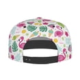 thumbnail image 4 of Daiia Cute Flamingo print Flat Bill Hats Flat Brim Trucker Cap Baseball Cap Adjustable Classic Low Profile Hat Unconstructed Plain Cap, 4 of 9
