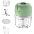 thumbnail image 1 of Mini picadora eléctrica de ajo, procesador de alimentos inalámbrico portátil, licuadora de 250 ml, mini picadora de ajo para ajo, verduras, frutas, cebollas, carnes, ensaladas, comida para bebés, con, 1 of 4