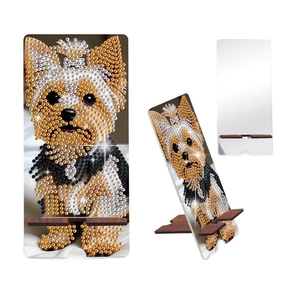 Diamond Painting Mobile Phone Stand Kit Puppy DIY Art Craft Desktop Stand Ideal for Home and Office Decor An Excellent Gift Choice