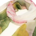 thumbnail image 4 of Wrapables® Lightweight Sheer Silky Feeling Chiffon Scarf, Green Lotus Flower, 4 of 5