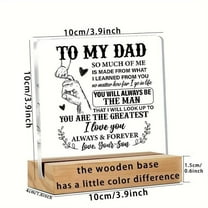 Gifts For Dad From Daughter Son Father's Day Birthday Gifts For Best Dad Ever Ideas Gift 3.9x3.9 In Acrylic Plaque Desk Decorations Anniversary Valentine's Thanksgiving Day Decor