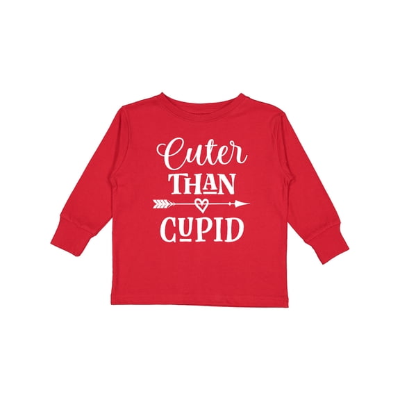 Inktastic Valentine Day Cuter Than Cupid Boys or Girls Long Sleeve Toddler T-Shirt