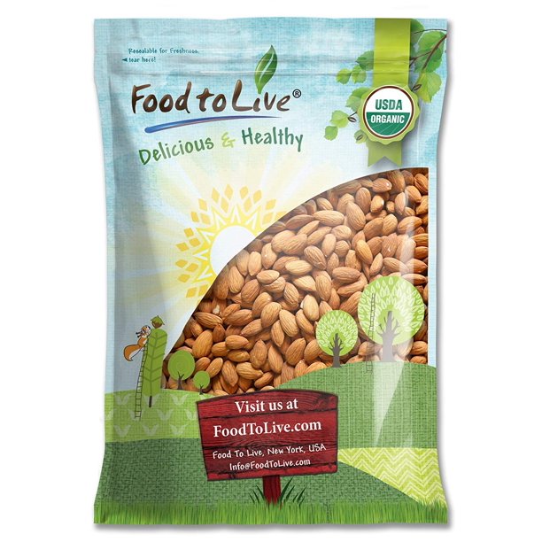 Organic Almonds, 12 Pounds NonGMO, Kosher, No Shell, Whole