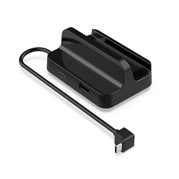 Black Base de carga tipo c con puerto de expansión USB2.0 de 3 piezas para Steam Deck Host