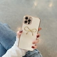 thumbnail image 4 of Side Plating 3D Bow White Soft Phone Case Compatible with iPhone Case (White,iPhone 13), 4 of 6