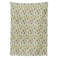 thumbnail image 3 of Ambesonne Dutch Tablecloth Rectangular Table Cover, Doodle Blooming Tulips, 52"x70", Multicolor, 3 of 4