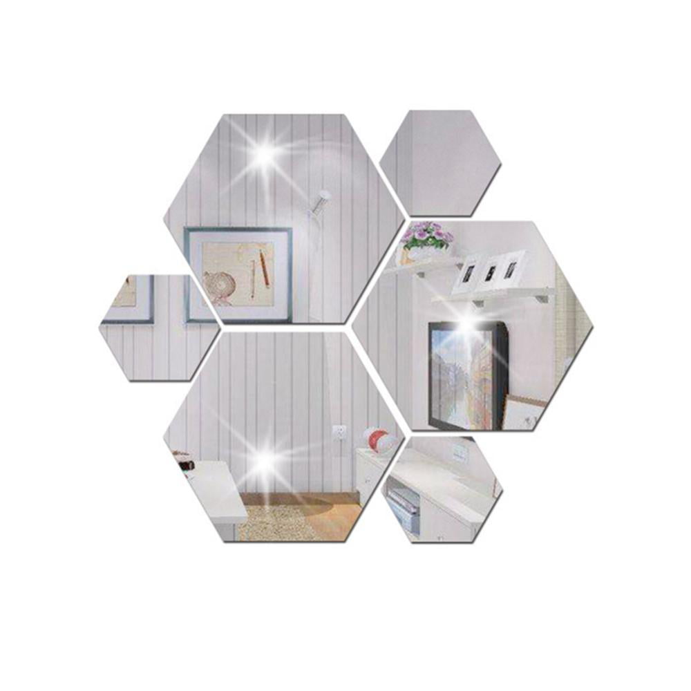 Qunclay 48 Pcs Acrylic Mirror Setting Removable Hexagon Wall Sticker  Hexagonal Stick on Mirrors for Wall Honeycomb Peel and Stick Mirrors  Aesthetic