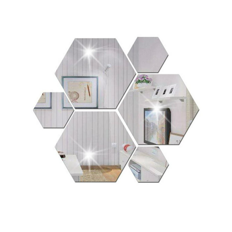 12 Hexagon Mirror Wall Decal Wall Stickers, Acrylic Mirror for