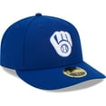 thumbnail image 3 of Men's New Era  Royal Milwaukee Brewers White Logo-Low Profile 59FIFTY Fitted Hat, 3 of 5